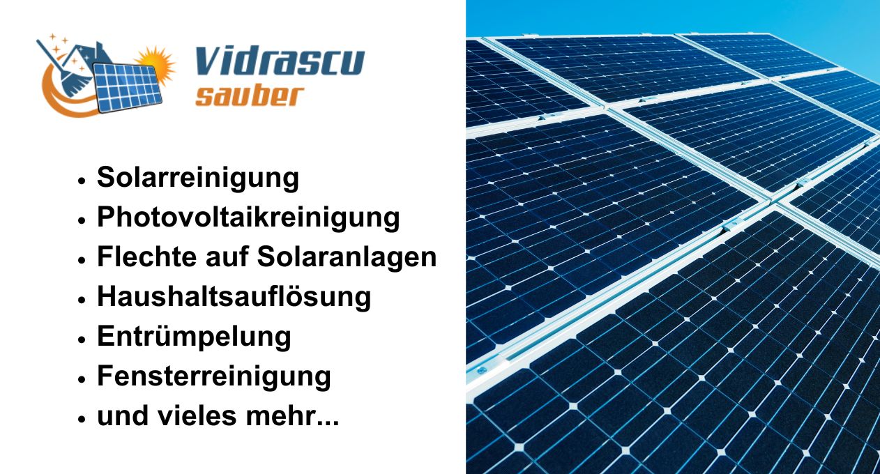 Vidraskusauber Solarreinigung Haushaltsauflösung Kiel