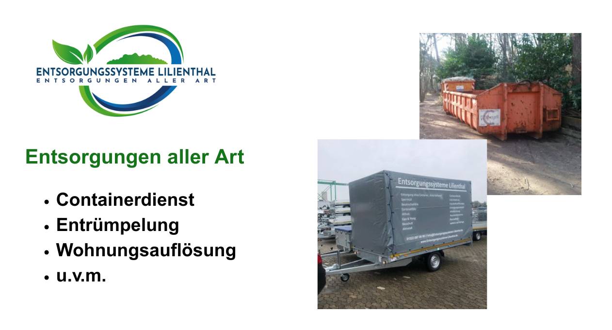 Entsorgungssysteme Lilienthal - Containerdienst und Entrümpelung Hamburg